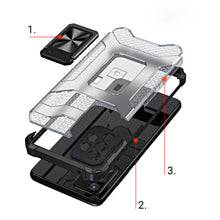 Заредете изображение във визуализатора на галерията – Crystal Ring Case Kickstand Tough Rugged Cover for Samsung Galaxy A72 4G red - TopMag
