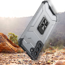 Заредете изображение във визуализатора на галерията – Crystal Ring Case Kickstand Tough Rugged Cover for Samsung Galaxy S21 5G black - TopMag
