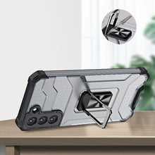 Заредете изображение във визуализатора на галерията – Crystal Ring Case Kickstand Tough Rugged Cover for Samsung Galaxy S21 5G black - TopMag
