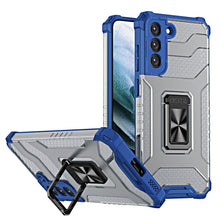 Заредете изображение във визуализатора на галерията – Crystal Ring Case Kickstand Tough Rugged Cover for Samsung Galaxy S21 5G blue - TopMag
