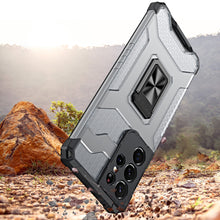 Заредете изображение във визуализатора на галерията – Crystal Ring Case Kickstand Tough Rugged Cover for Samsung Galaxy S21 Ultra 5G black - TopMag
