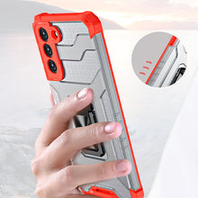 Заредете изображение във визуализатора на галерията – Crystal Ring Case Kickstand Tough Rugged Cover for Samsung Galaxy S21 FE black - TopMag
