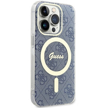 Заредете изображение във визуализатора на галерията – Original Case GUESS hardcase IML 4G MagSafe GUHMP15XH4STB for Iphone 15 Pro Max blue
