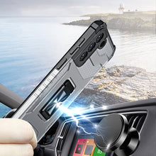 Заредете изображение във визуализатора на галерията – Crystal Ring Case Kickstand Tough Rugged Cover for Samsung Galaxy S21 FE blue - TopMag
