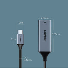 Заредете изображение във визуализатора на галерията – Ugreen external network adapter RJ45 - USB Type C (1000 Mbps / 1 Gbps) Gigabit Ethernet gray (CM199)
