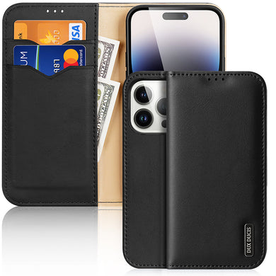 Dux Ducis Hivo iPhone 15 Pro Dux Ducis Hivo RFID Blocking Wallet Case - Black