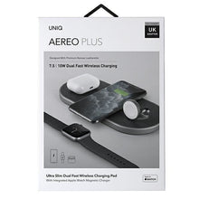 Заредете изображение във визуализатора на галерията – UNIQ Ład. indukcyjna Aereo Plus 3w1 30W Fast charge czarny/obisdian knit black (LITHOS Collective) - TopMag
