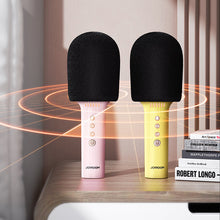 Заредете изображение във визуализатора на галерията – Joyroom wireless karaoke microphone with Bluetooth 5.0 speaker 1200mAh pink (JR-MC5 Pink) - TopMag
