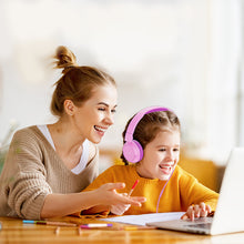 Заредете изображение във визуализатора на галерията – Joyroom on-ear headphones 3.5mm mini jack for children children pink (JR-HC1 pink) - TopMag
