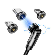 Заредете изображение във визуализатора на галерията – Joyroom 3in1 magnetic cable USB - Lightning / USB Type C / micro USB charging cable 2.4A 1.2m black (S-1224X2 LCM black) - TopMag
