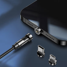 Заредете изображение във визуализатора на галерията – Joyroom 3in1 magnetic cable USB - Lightning / USB Type C / micro USB charging cable 2.4A 1.2m black (S-1224X2 LCM black) - TopMag
