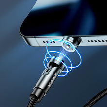 Заредете изображение във визуализатора на галерията – Joyroom magnetic USB - USB Type C charging cable 2,4A 1,2m black (S-1224X2 C black) - TopMag
