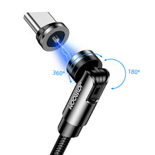Заредете изображение във визуализатора на галерията – Joyroom magnetic USB - USB Type C charging cable 2,4A 1,2m black (S-1224X2 C black) - TopMag
