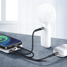 Заредете изображение във визуализатора на галерията – Joyroom 3in1 short cable USB cable - Lightning / USB Type C / micro USB 3.5A 15cm black (S-01530G9 LCM black) - TopMag
