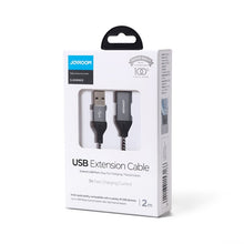 Заредете изображение във визуализатора на галерията – Joyroom USB 2.0 (female) - USB (male) Extension Cable 2m grey (S-2030N13 grey) - TopMag
