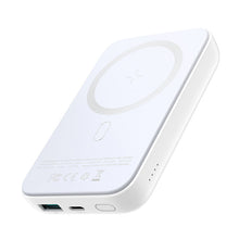 Заредете изображение във визуализатора на галерията – Joyroom Power Bank 10000mAh 20W Power Delivery Quick Charge 15W Magnetic Qi Wireless Charger for iPhone Compatible with MagSafe white (JR-W020 white) - TopMag
