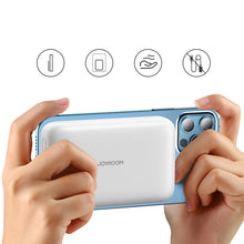 Заредете изображение във визуализатора на галерията – Joyroom Power Bank 10000mAh 20W Power Delivery Quick Charge 15W Magnetic Qi Wireless Charger for iPhone Compatible with MagSafe white (JR-W020 white) - TopMag
