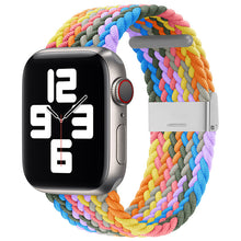 Заредете изображение във визуализатора на галерията – Strap Fabric Watch Band 7/6 / SE / 5/4/3/2 (41mm / 40mm / 38mm) Braided Fabric Watch Bracelet Multicolor (3) - TopMag

