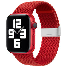Заредете изображение във визуализатора на галерията – Strap Fabric Watch Band 8/7/6 / SE / 5/4/3/2 (41mm / 40mm / 38mm) Braided Fabric Strap Watch Bracelet Red - TopMag
