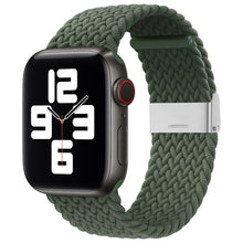 Заредете изображение във визуализатора на галерията – Strap Fabric Watch Band 8/7/6 / SE / 5/4/3/2 (41mm / 40mm / 38mm) Braided Fabric Strap Watch Bracelet Green - TopMag
