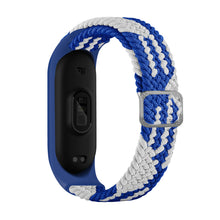 Заредете изображение във визуализатора на галерията – Strap Fabric replacement band strap for Xiaomi Mi Band 6 / 5 / 4 / 3 braided cloth bracelet blue-white - TopMag
