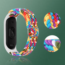 Заредете изображение във визуализатора на галерията – Strap Fabric replacement band strap for Xiaomi Mi Band 6 / 5 / 4 / 3 braided cloth bracelet white-red - TopMag
