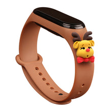 Заредете изображение във визуализатора на галерията – Strap Xmas Wristband for Xiaomi Mi Band 4 / Mi Band 3 Christmas Silicone Strap Bracelet Brown (Reindeer) - TopMag
