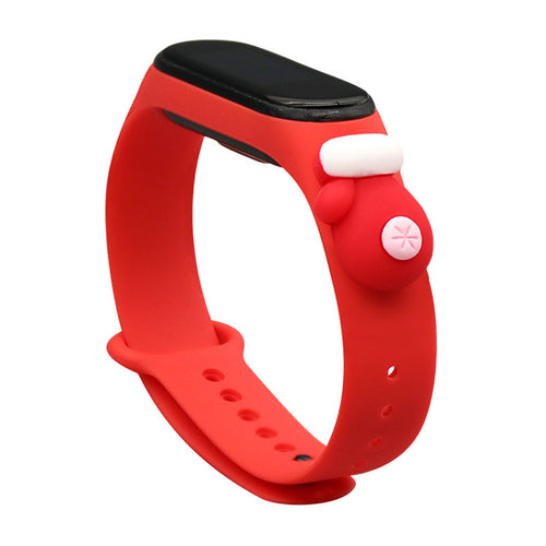 Strap Xmas Wristband for Xiaomi Mi Band 4 / Mi Band 3 Christmas Silicone Strap Bracelet Red (Glove) - TopMag
