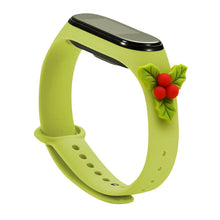 Заредете изображение във визуализатора на галерията – Strap Xmas Wristband for Xiaomi Mi Band 6 / Mi Band 5 Christmas Silicone Strap Bracelet Green (Mistletoe) - TopMag
