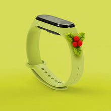 Заредете изображение във визуализатора на галерията – Strap Xmas Wristband for Xiaomi Mi Band 6 / Mi Band 5 Christmas Silicone Strap Bracelet Green (Mistletoe) - TopMag

