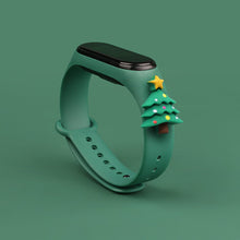 Заредете изображение във визуализатора на галерията – Strap Xmas Wristband for Xiaomi Mi Band 6 / Mi Band 5 Christmas Silicone Strap Bracelet Dark Green (Christmas Tree 1) - TopMag
