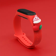Заредете изображение във визуализатора на галерията – Strap Xmas Wristband for Xiaomi Mi Band 6 / Mi Band 5 Christmas Silicone Strap Bracelet Red (Santa 1) - TopMag
