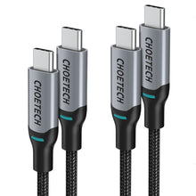 Заредете изображение във визуализатора на галерията – Choetech 2x USB Type C - USB Type C charging data cable Power Delivery 100W 5A 1,8m black (MIX00073) - TopMag
