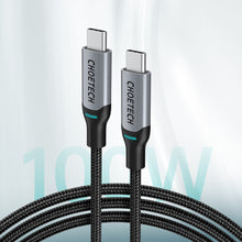 Заредете изображение във визуализатора на галерията – Choetech 2x USB Type C - USB Type C charging data cable Power Delivery 100W 5A 1,8m black (MIX00073) - TopMag
