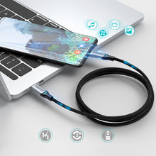 Заредете изображение във визуализатора на галерията – Choetech 2x USB Type C - USB Type C charging data cable Power Delivery 100W 5A 1,8m black (MIX00073) - TopMag
