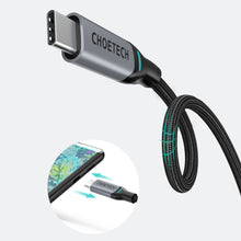 Заредете изображение във визуализатора на галерията – Choetech 2x USB Type C - USB Type C charging data cable Power Delivery 100W 5A 1,8m black (MIX00073) - TopMag
