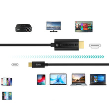 Заредете изображение във визуализатора на галерията – Choetech unidirectional adapter cable USB Type C adapter (male) to HDMI 2.0 (male) 4K 60Hz 1.8m black (CH0019) - TopMag

