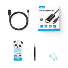 Заредете изображение във визуализатора на галерията – Choetech unidirectional adapter cable USB Type C adapter (male) to HDMI 2.0 (male) 4K 60Hz 1.8m black (CH0019) - TopMag
