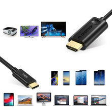 Заредете изображение във визуализатора на галерията – Choetech unidirectional adapter cable USB Type C adapter (male) to HDMI 2.0 (male) 4K 60Hz 1.8m black (CH0019) - TopMag
