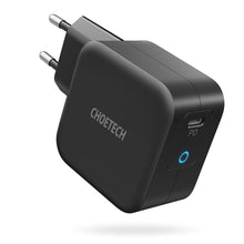 Заредете изображение във визуализатора на галерията – Choetech travel wall charger GaN USB Type C 60W Power Delivery + USB Type C - USB Type C cable 1,8m black (Q6006) - TopMag
