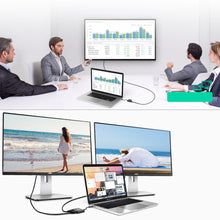 Заредете изображение във визуализатора на галерията – Choetech adapter plug splitter USB Type C (male) to HDMI (female) 4K 60Hz / VGA (female) FullHD 1080p 60Hz black (HUB-M17) - TopMag
