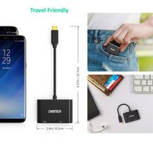 Заредете изображение във визуализатора на галерията – Choetech adapter plug splitter USB Type C (male) to HDMI (female) 4K 60Hz / VGA (female) FullHD 1080p 60Hz black (HUB-M17) - TopMag
