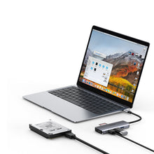 Заредете изображение във визуализатора на галерията – Choetech 7in1 multifunctional USB Type C HUB - 3x USB 3.2 Gen 1 / SD and TF memory card reader / HDMI 4K 30Hz / USB Type C gray (HUB-M19 gray) - TopMag
