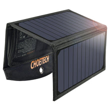 Заредете изображение във визуализатора на галерията – Choetech Foldable Solar Charger 19W 2x USB 2,4A black (SC001) - TopMag
