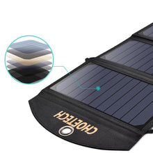 Заредете изображение във визуализатора на галерията – Choetech Foldable Solar Charger 19W 2x USB 2,4A black (SC001) - TopMag

