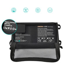 Заредете изображение във визуализатора на галерията – Choetech Foldable Solar Charger 19W 2x USB 2,4A black (SC001) - TopMag
