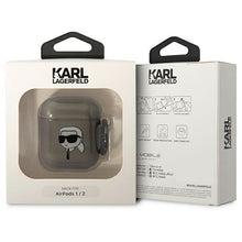 Заредете изображение във визуализатора на галерията – Karl Lagerfeld KLA2HNIKTCK AirPods 1/2 cover black/black Karl`s Head
