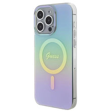 Заредете изображение във визуализатора на галерията – Guess IML Iridescent MagSafe case for iPhone 15 Pro - turquoise
