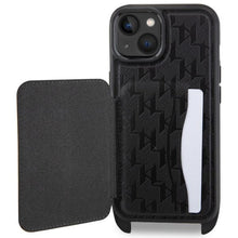 Заредете изображение във визуализатора на галерията – Karl Lagerfeld KLHCP14SCSAKHPKK iPhone 14 6.1" hardcase black/black Crossbody Saffiano Monogram Ikonik
