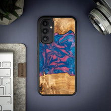 Заредете изображение във визуализатора на галерията – Wood and resin case for Samsung Galaxy A54 5G Bewood Unique Vegas - pink and blue

